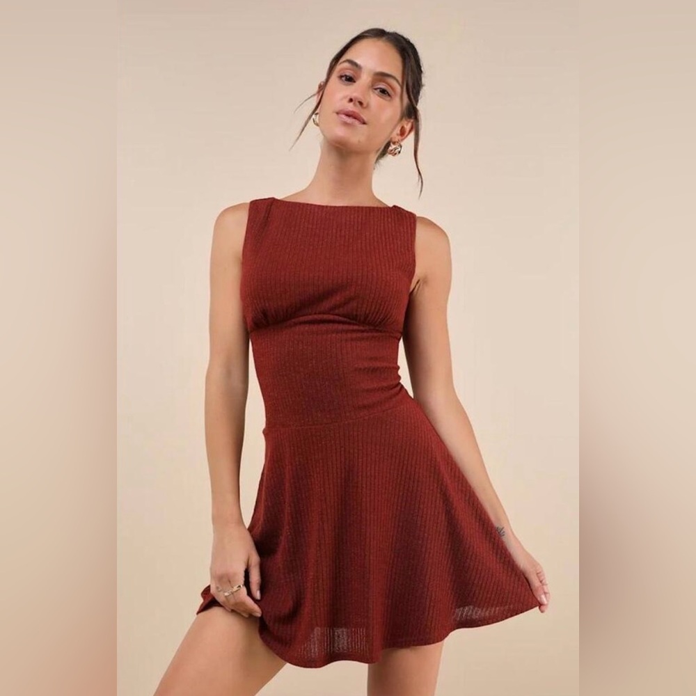 Lulu's Rich Burgundy Sleeveless Mini Dress